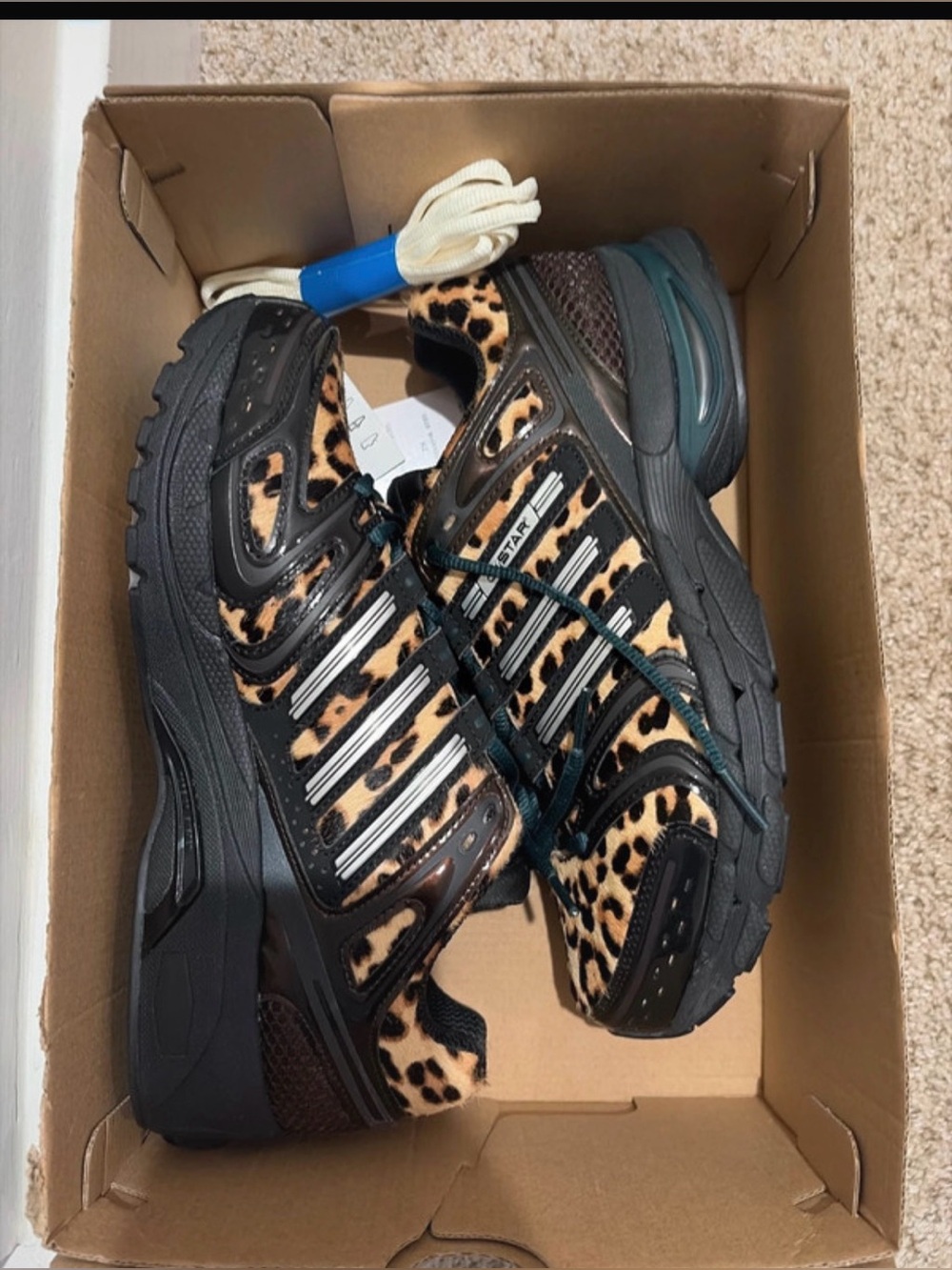 Leopard Print Platform Lace-Up Sneakers - Women's Brown/Black  8.5